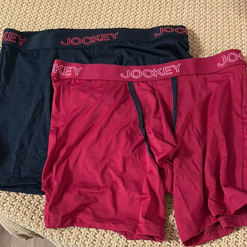 NWOT 2pr. Jockey Men's Boxer Briefs -with no chafe pouch Size Large